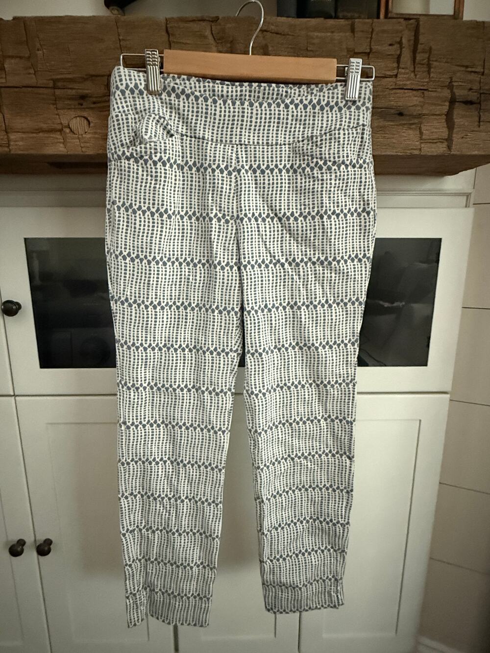 Spartina 449 Printed Cropped Pants Sz XS Coastal Preppy Pull-On Trousers